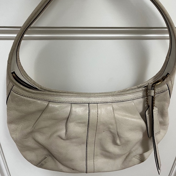 Coach Ergo Pleated Leather Hobo Shoulder Bag - Cream - Picture 7 of 7